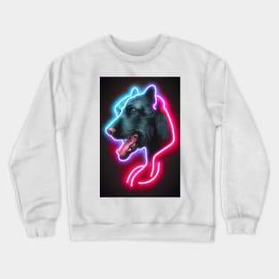 Dog lover | Cute neon dog head Crewneck Sweatshirt